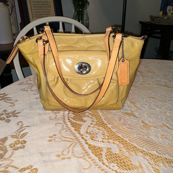 Coach Handbags - Coach Yellow Handbag F14729